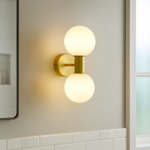 Aplique baño dorado moderno, Amer, IP44