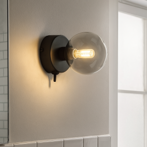 Aplique baño negro moderno, Amer, IP44