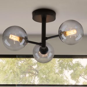 Lámpara de techo baño negra moderna, Amer, IP44