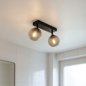 Lámpara de techo baño negra moderna, Amer, IP44
