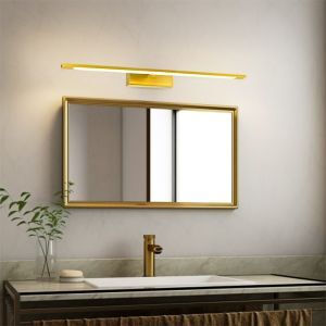 Espejo con luces dorado moderno, Steffy, 8W, 3000K LED, IP44