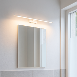 Espejo con luces blanco moderno, Steffy, 8W, 3000K LED, IP44