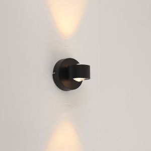 Aplique up down negro moderno, Izzet, 6W, 3000K LED
