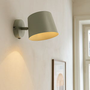 Foco de pared verde moderno, Rinke, con interruptor