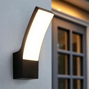 Lámpara exterior negra moderna, Manel, 12W, 3000K LED, IP44
