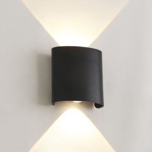 Lámpara exterior negra de aluminio, Marcio, 2W, 3000K LED, IP54