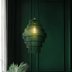 Lámpara colgante verde retro, Paris