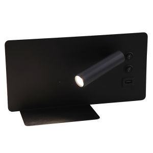 Aplique negro moderno, Stanley, 10W, 4000K LED, con interruptor