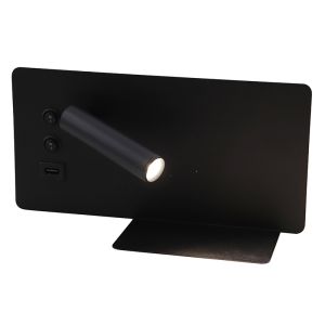 Aplique negro moderno, Stanley, 10W, 4000K LED, con interruptor