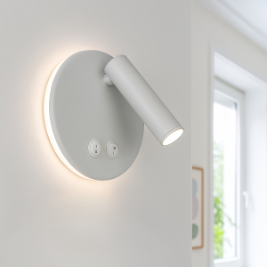 Aplique blanco moderno, Robbie, 10W, 4000K LED, con interruptor