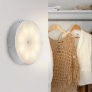 Lámpara nocturna blanca de plástico, Ilene, 1,5W, 3000K LED