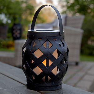 Lámpara de mesa exterior de plástico negra, Alkan, 0,15W, 3000K LED, IP44