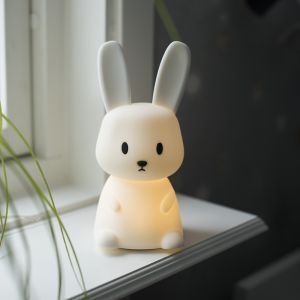 Luz nocturna infantil blanca de plástico, Bunny, 0,5W, RGBW LED, con interruptor