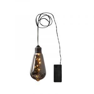 Lámpara Edison de vidrio ahumado, con batería