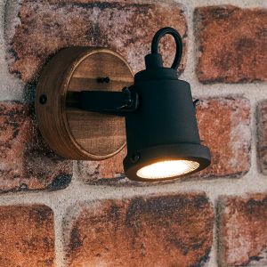 Foco de pared de madera marrón, Jantina