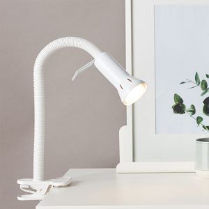 Foco pinza blanco de plástico, Kalina, con interruptor