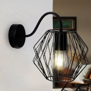 Foco de pared negro industrial, Alvina