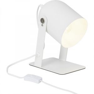 Lámpara de mesa blanca moderna, Arlette, con interruptor