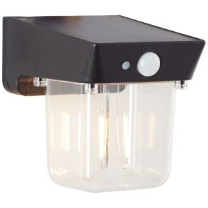 Aplique solar exterior negro moderno, Steijn, 2W, 2700K LED, IP44