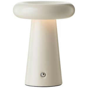 Lámpara de mesa recargable para exterior beige moderna, Stig, 3W, 3000K LED, IP44, regulable en 3 pasos