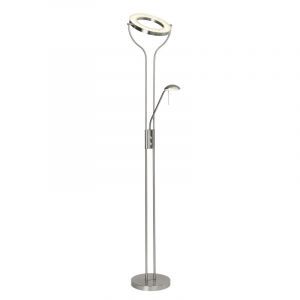 Lámpara de pie de lectura cromada diseño, Izabela, 18W, 3000K LED, con interruptor