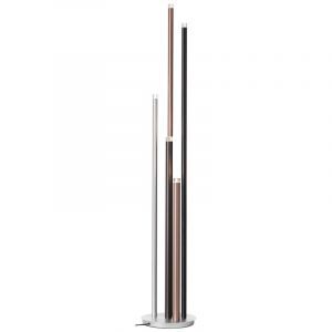 Lámpara de pie plateada moderna, Olivia, 4W, 3000K LED, con interruptor