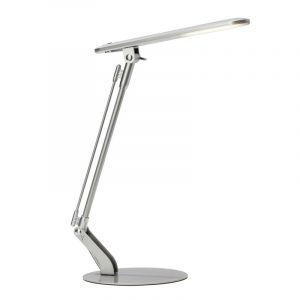 Flexo plateado de metal, Larah, 6W, 4000K LED, con interruptor