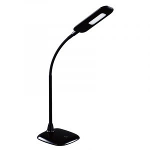 Flexo negro de plástico, Jenoah, 5W, 6000K LED, con regulador táctil