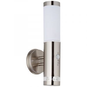 Aplique exterior con sensor de movimiento cromado de plástico, Sage, 4W, 3000K LED, IP44