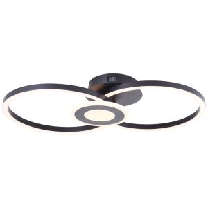 Lámpara de techo negra diseño, Volkert, 24W, 3000K LED