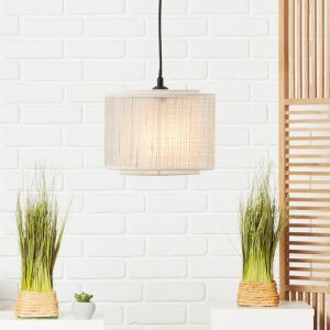 Lámpara colgante beige rústica, Gerbert