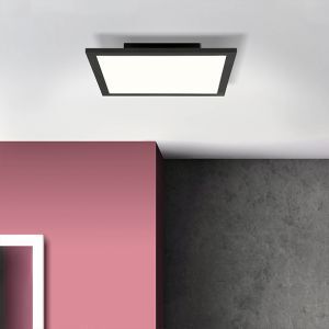 Lámpara de techo panel LED negra moderna, Bojan, 18W, 4000K LED