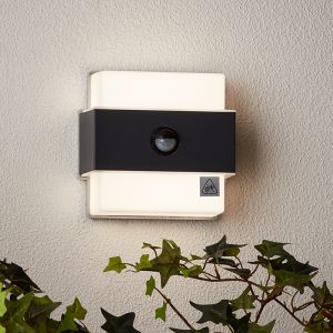 Aplique exterior con sensor de movimiento antracita moderno, Birol, 7,5W, 4000K LED, IP44