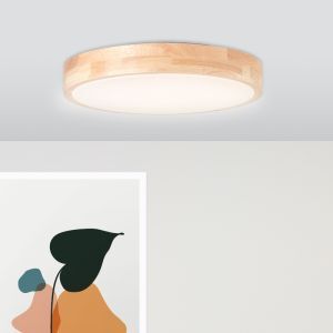 Lámpara de techo baño rústica madera, Kavish, IP44