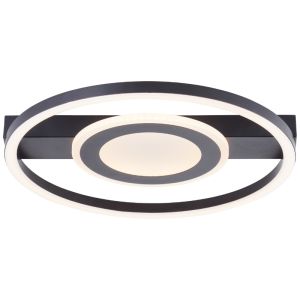 Plafón de techo negro diseño, Konrad, 20W, 3000K LED
