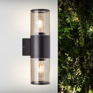 Lámpara exterior negro moderno, Sherwin, IP44