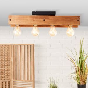 Lámpara de techo de madera marrón, Rasha