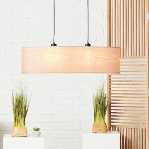 Lámpara colgante de madera beige, Enna