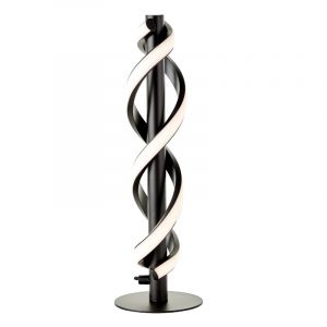 Lámpara de mesa negra moderna, Quang, 9W, 3000K LED, con interruptor
