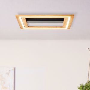 Plafón de techo de madera marrón, Enise, 24W, 3000K LED