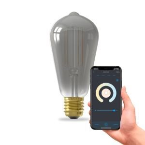 Calex bombilla inteligente LED E27 gris, 7W, 1800K