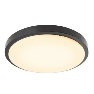 Plafón de techo negro de plástico, Kos, 16W, 3000K LED