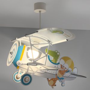 Lámpara colgante infantil de plástico multicolor, Crocodile plane