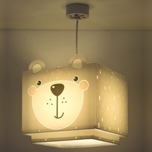 Lámpara colgante infantil de plástico gris, Bear