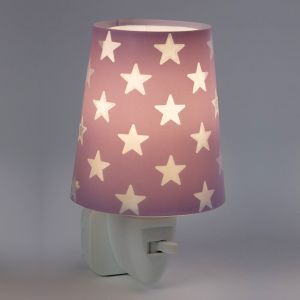 Luz nocturna infantil de plástico morada, Stars