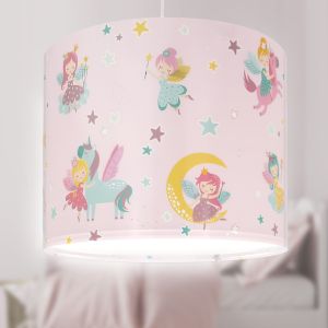 Lámpara colgante infantil rosa de plástico, Fairy