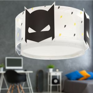 Lámpara de techo infantil negra de plástico, Hero