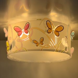 Lámpara de techo infantil de plástico multicolor, Butterfly
