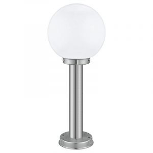 Lámpara exterior plateada de acero inoxidable, Baukje, IP44