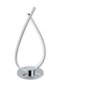 Lámpara de mesa cromada de plástico, Therese, 14W, 3000K LED, con interruptor